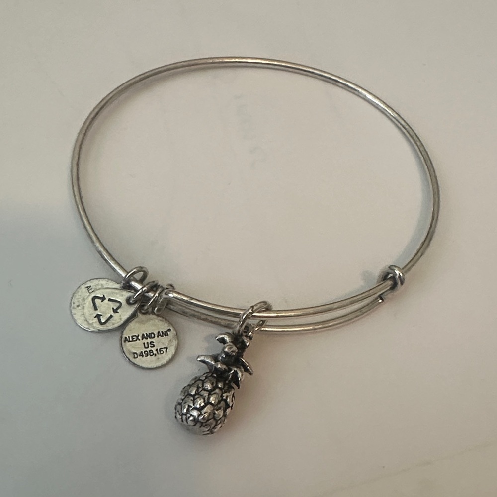 Alex and Ani Silver Pineapple Charm Bracelet